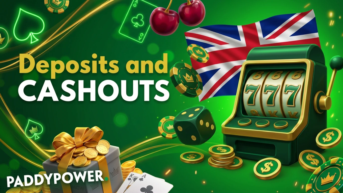 Paddy Power UK casino deposit screen with payment options